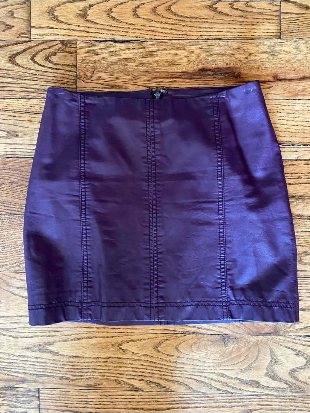 Free People Modern Femme Vegan Leather Skirt - Pomegranate Wine - Size 6
